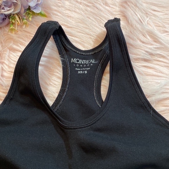 Monreal London Black White Pattern Chevron Seamless Sports Bra sz XS/S - Picture 4 of 11